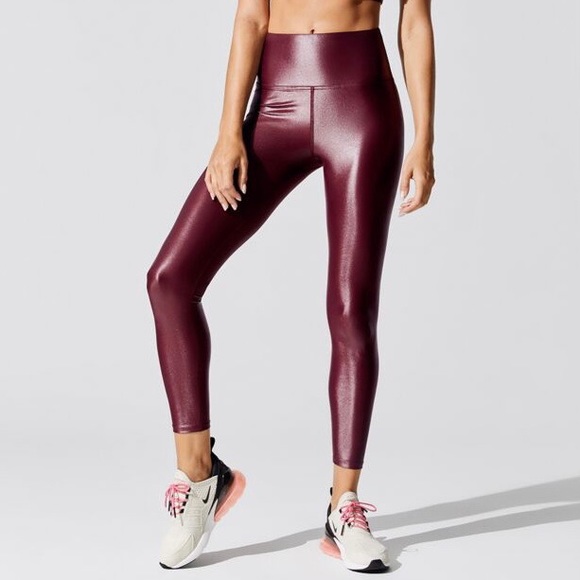 Carbon38 Pants - Carbon38 Takara Shine High Waisted Leggings Wine
